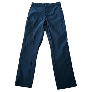 LB Tech Pants Mens 32x34 Classic Navy Flat Front Nylon Blend  zippered pockets